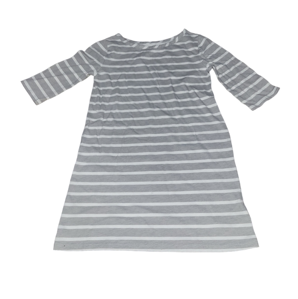 Long White and Gray Striped Shirt/Dress with Quarter‎ Sleeves